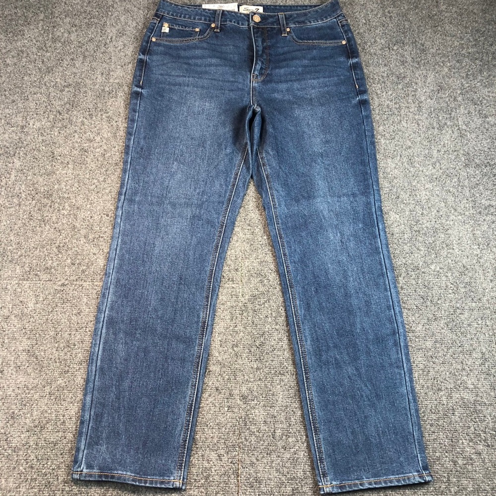 NWT Seven7 Jeans Women's Divine Style Size 8 Blue Denim High Rise Straight Leg‎
